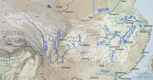 Yangtze River drainage basin map.svg