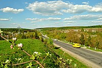 Вигляд на село, зліва — символічна могила Борцям за волю України