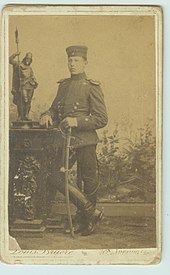 1890: Gustav Ermann, a Jewish soldier in the German Kaiser's army, born in Saarbrucken 1890 gustav ermann kaiser soldier saarbrucken Germany.jpg