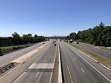 Interstate 80 eastbound at Route 17 in Hackensack 2021-06-17 10 04 08 View east along Interstate 80 (Bergen-Passaic Expressway) from the overpass for northbound New Jersey State Route 17 in Hackensack, Bergen County, New Jersey.jpg