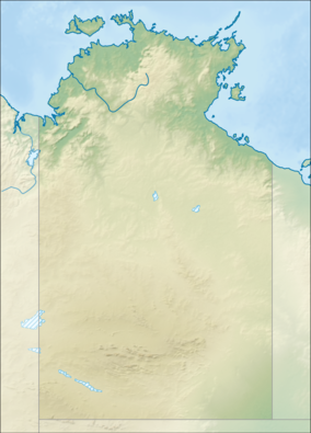 Map showing the location of Taman Nasional Kakadu