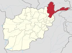 আফগানিস্তানের মানচিত্রে বাদাখশন প্রদেশ