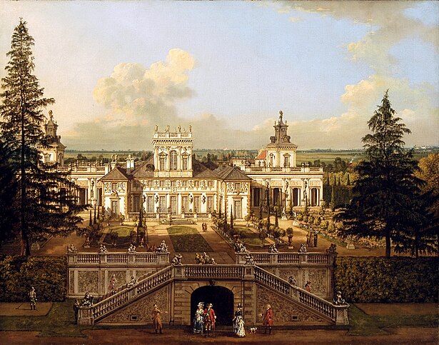 Chateau de Wilanow depuis le parc par Bellotto (appellé Canaletto)