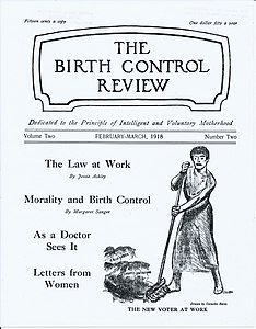 Birth Control Review, couverture de février 1918.