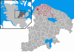 Elhelyezkedése Schleswig-Holstein térképén