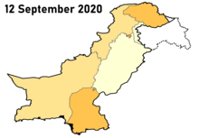 Случаи на пандемия COVID-19 в Пакистан по административна единица (на милион) .png
