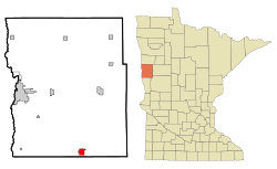 Location of Barnesvillewithin Clay County and state of Minnesota