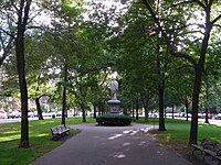 The Commonwealth Avenue Mall looking west towards the Alexander Hamilton statue, 2006