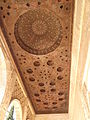 Wooden ceiling behind the portico