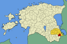 Obec Orava v rámci kraje Põlvamaa (před rokem 2017)