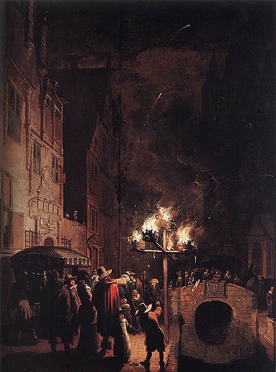 Egbert van der Poel - Celebration by Torchlight on the Oude Delft - WGA17992