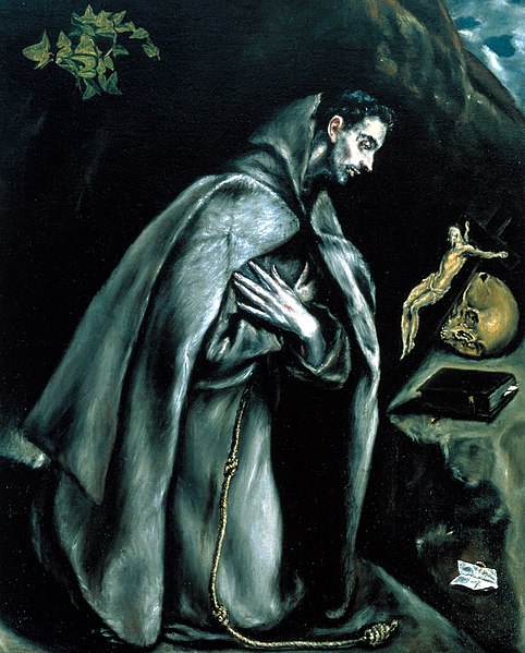 El Greco, St Francis in Prayer before the Crucifix dans images sacrée