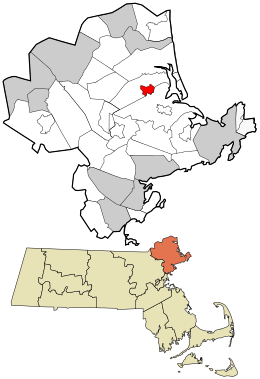 Location in Essex County and the state of Massachusetts.