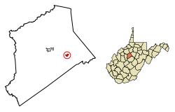 Location of Sand Fork in Gilmer County, West Virginia.