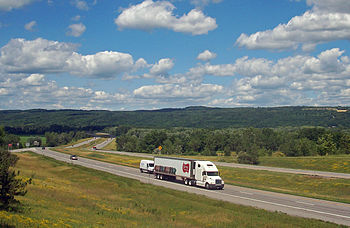 View north on Interstate 390 from NY 36 near S...