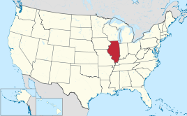 Karte der USA, Illinois hervorgehoben