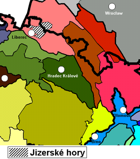 Localisation des monts de la Jizera à la frontière polono-tchèque.