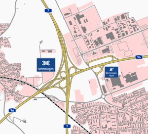 Übersichtskarte Autobahnkreuz Memmingen