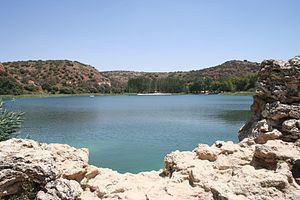 View of La Salvadora lake, one of the Lagunas ...