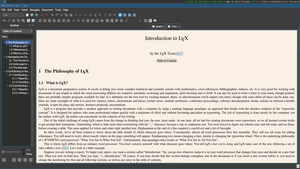 Снимок экрана LyX 2.3.5.2 в GNU / Linux