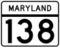 Maryland Route 138 marker