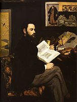 Portret van Zola door Manet, met op de tafel Zola's monstrueuze achthoekige inktpot