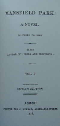 Obálka druhého vydání Mansfieldského panství z roku 1816