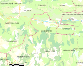 Poziția localității Les Omergues