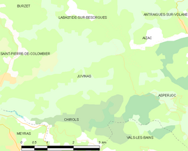 Mapa obce Juvinas