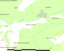 Mapa obce Saint-Pé-d’Ardet