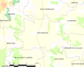 Mapa obce Saint-Médard