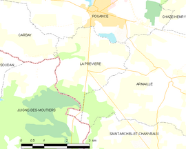 Mapa obce La Prévière