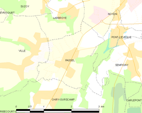Poziția localității Passel