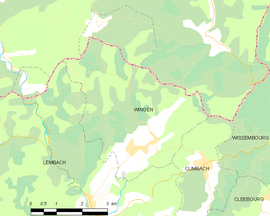 Mapa obce Wingen