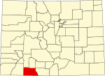 Карта штата с выделением округа Арчулета