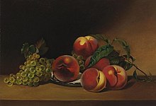 Peaches and Grapes, nature morte, vers 1830.