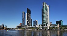 Crown Melbourne serves as the global corporate headquarters Melbourne Yarra River of City South & North Bank.jpg
