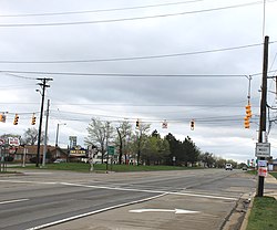 Michigan Avenue at Beech Daly Road, facing west