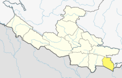 Location of Nawalparasi West (dark yellow) in Lumbini Province