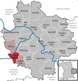 Läget för Oberpöring i Landkreis Deggendorf