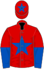 Red, Royal Blue star, halved sleeves and star on cap