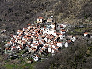 Panorama della frazione di Pentema, Torriglia,...