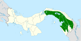 Distribución geográfica del orejerito verdiamarillo.