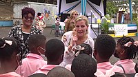 Schoolchildren meeting the Countess of Wessex, 2022 Platinum Jubilee- Countess of Wessex in Saint Lucia.jpg