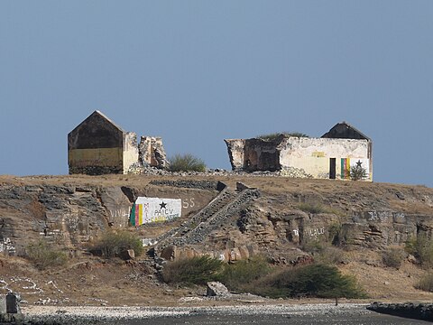 Ruined buildings on the islet