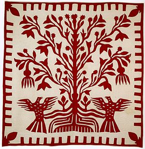 English: Presentation quilt from Oahu, c. 1855...