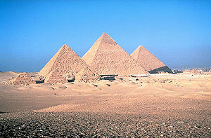Ancient Egyptians in Africa built the Great Pyramids of Giza, regarded by many as the greatest architectural feat of ancient times