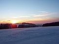 Sonnenuntergang über dem Feldberg (Loipe Rotes Moor - Wasserkuppe)