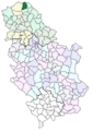 Localisation de la municipalité de Kanjiža en Serbie