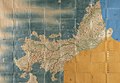 Shōhō Kuniezu - Nagato Province, with Suō in yellow and Iwami in blue (Yamaguchi Prefectural Archives)